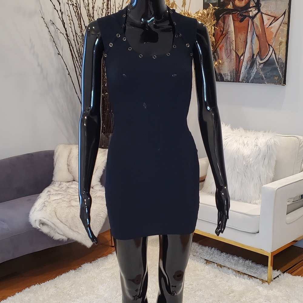Black Gold-Studded Dress